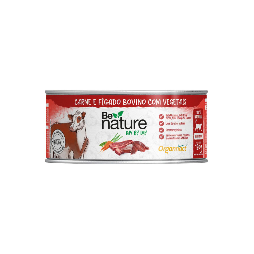 Be Nature Gatos Idosos Carne e Fígado Bovino com Vegetais 120 g