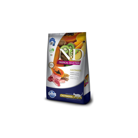 N&D Tropical Selection Gatos Castrados Cordeiro, Cereais e Frutas Tropicais 1,5 kg
