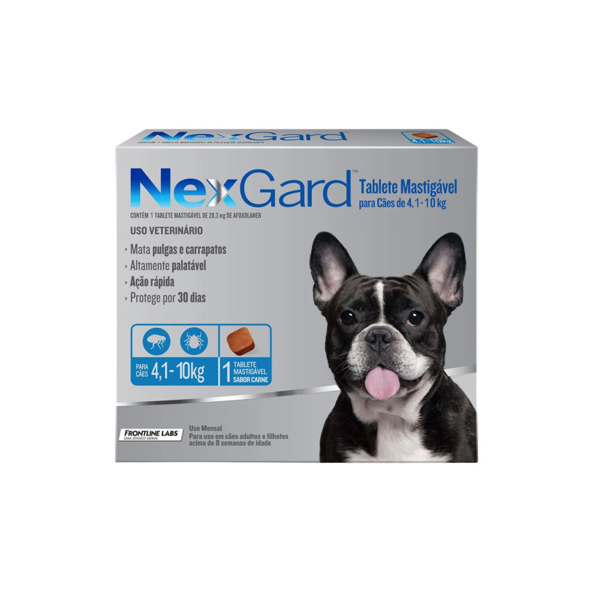 Nexgard para Cães de 4,1 a 10 kg - 1 tablete