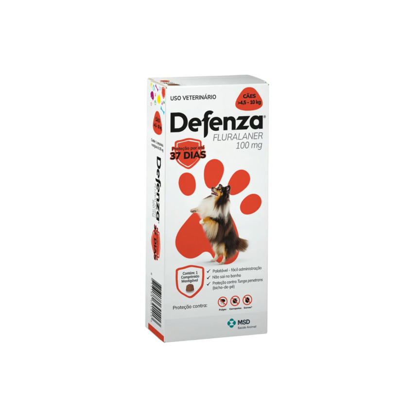 Defenza 100 mg - cães de 4,5 a 10 kg - 1 comprimido
