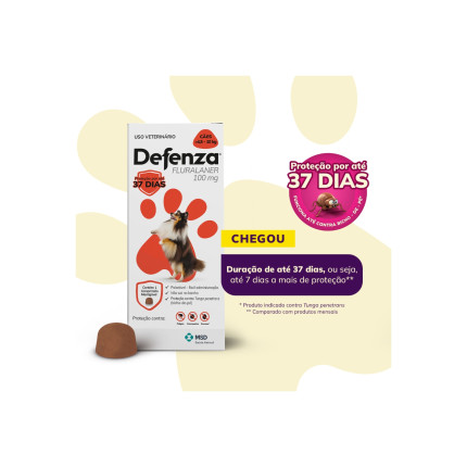 Defenza 100 mg - cães de 4,5 a 10 kg - 1 comprimido
