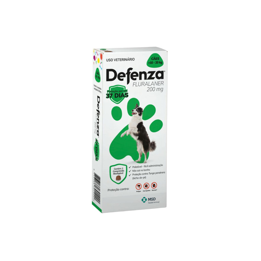 Defenza 200 mg - cães de 10 a 20 kg - 1 comprimido