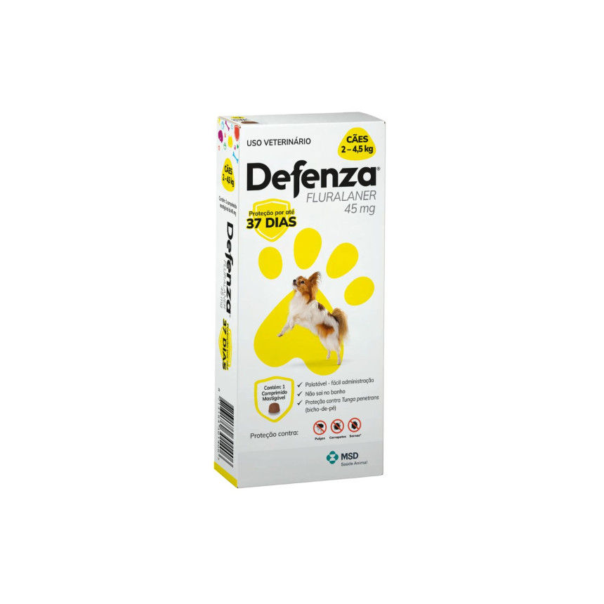 Defenza 45 mg - cães de 2 a 4,5 kg - 1 comprimido