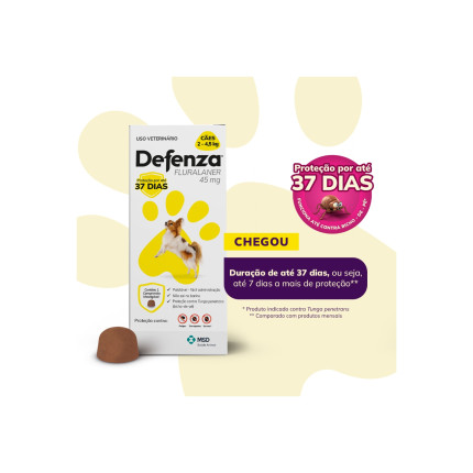 Defenza 45 mg - cães de 2 a 4,5 kg - 1 comprimido