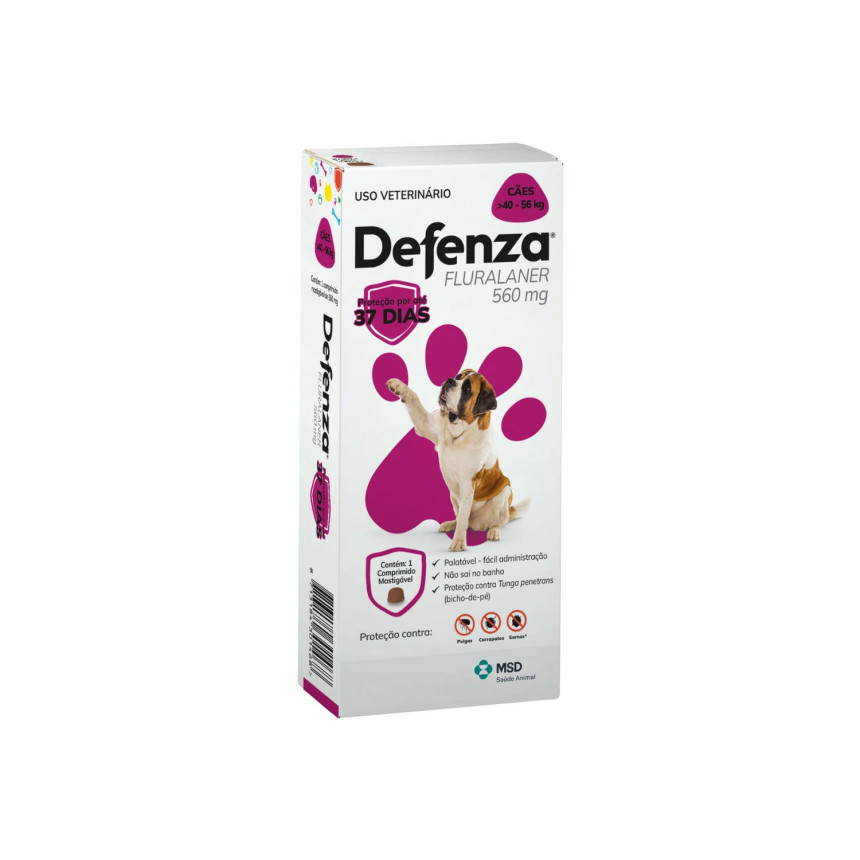 Defenza 560 mg - cães de 40 a 56 kg - 1 comprimido