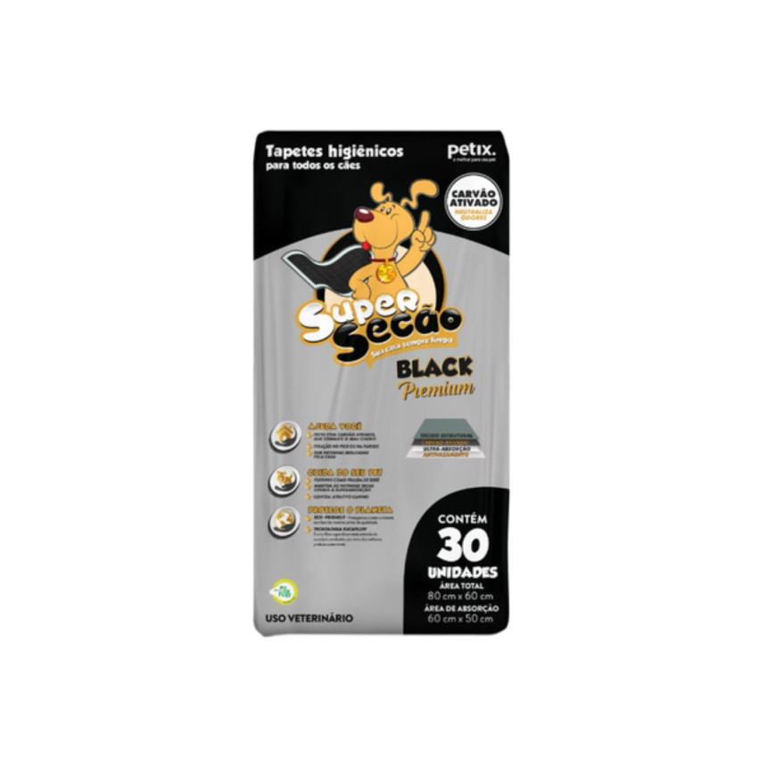 Super Secão Black Tapete Higiênico - 30 unidades