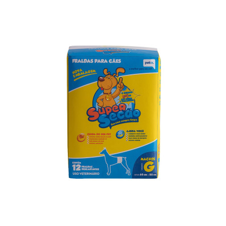 Super Secão Fralda para Cães Macho G - 12 unidades