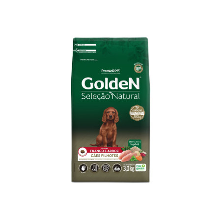 Golden Seleção Natural Cães Filhotes Frango e Arroz 3 kg