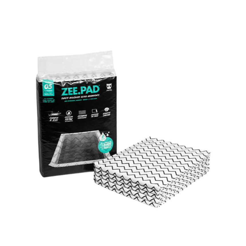 Zee Pad Tapete Higiênico Carvão de Bambu - 5 unidades