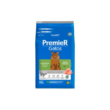 Premier Gatos Castrados Acima de 12 Anos Frango 500 g