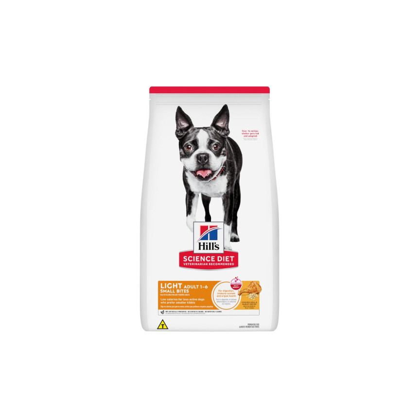 Hill's Science Diet Light Cães Adultos 1-6 Pedaços Pequenos Frango e Cevada 2,26 kg