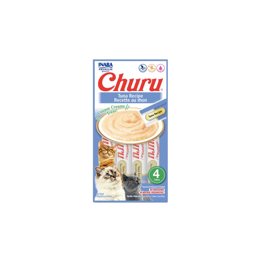 Petisco para Gato Inaba Churu Purê de Atum 14 g - 4 unidades