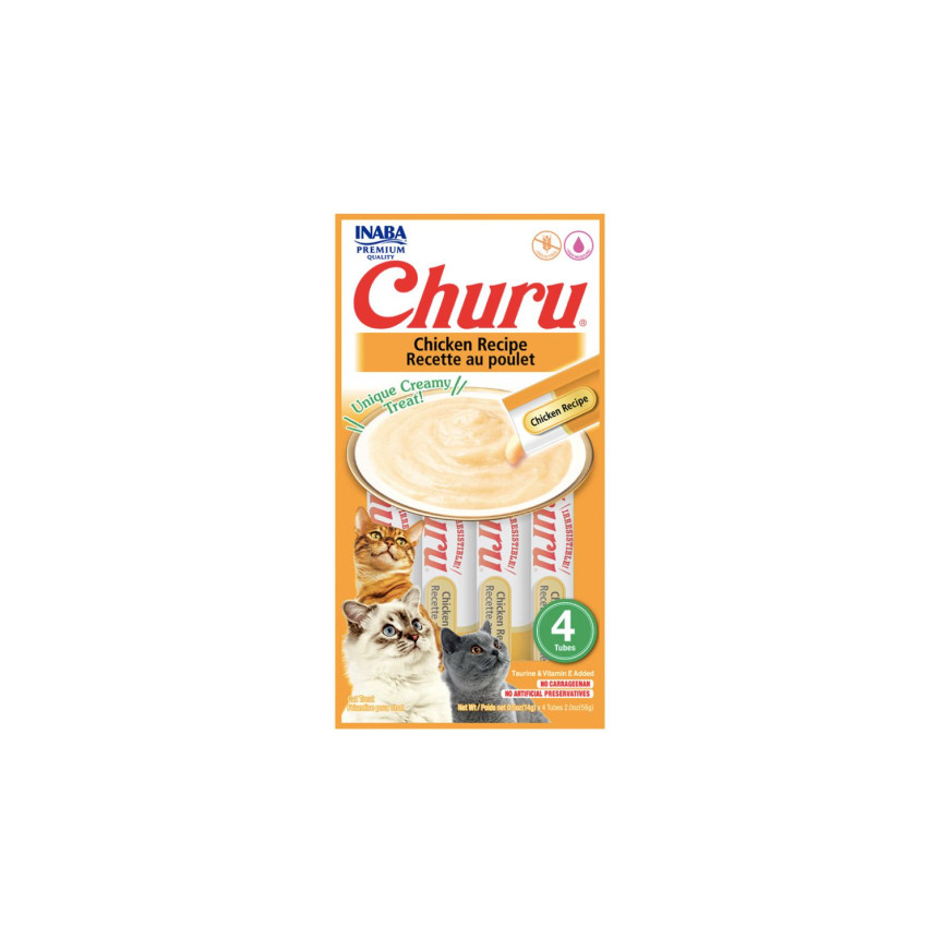 Petisco para Gato Inaba Churu Purê de Frango 14 g - 4 unidades