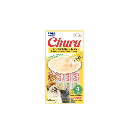 Petisco para Gato Inaba Churu Purê de Frango com Queijo 14 g - 4 unidades
