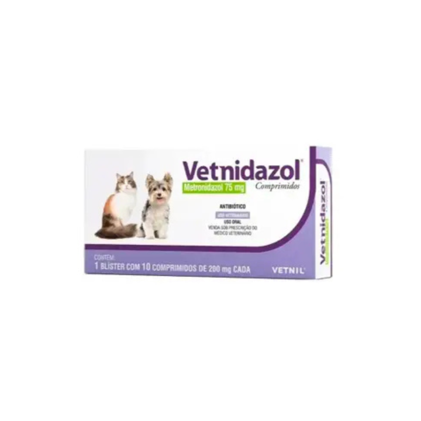 Vetnidazol 75 mg - 10 comprimidos