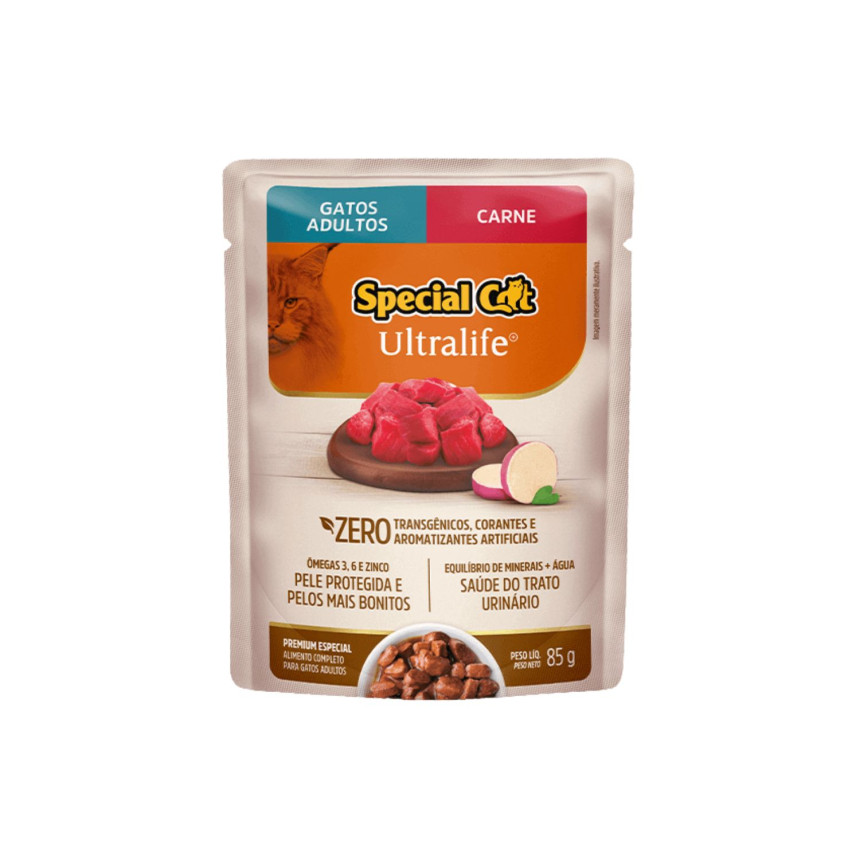 Sachê Special Cat Ultralife Gatos Adultos Carne 85 g