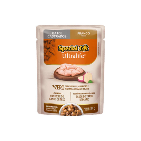 Sachê Special Cat Ultralife Gatos Castrados Frango 85 g