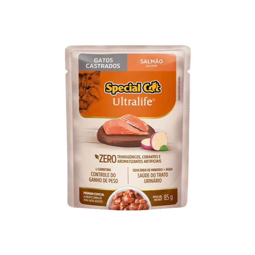 Sachê Special Cat Ultralife Gatos Castrados Salmão 85 g