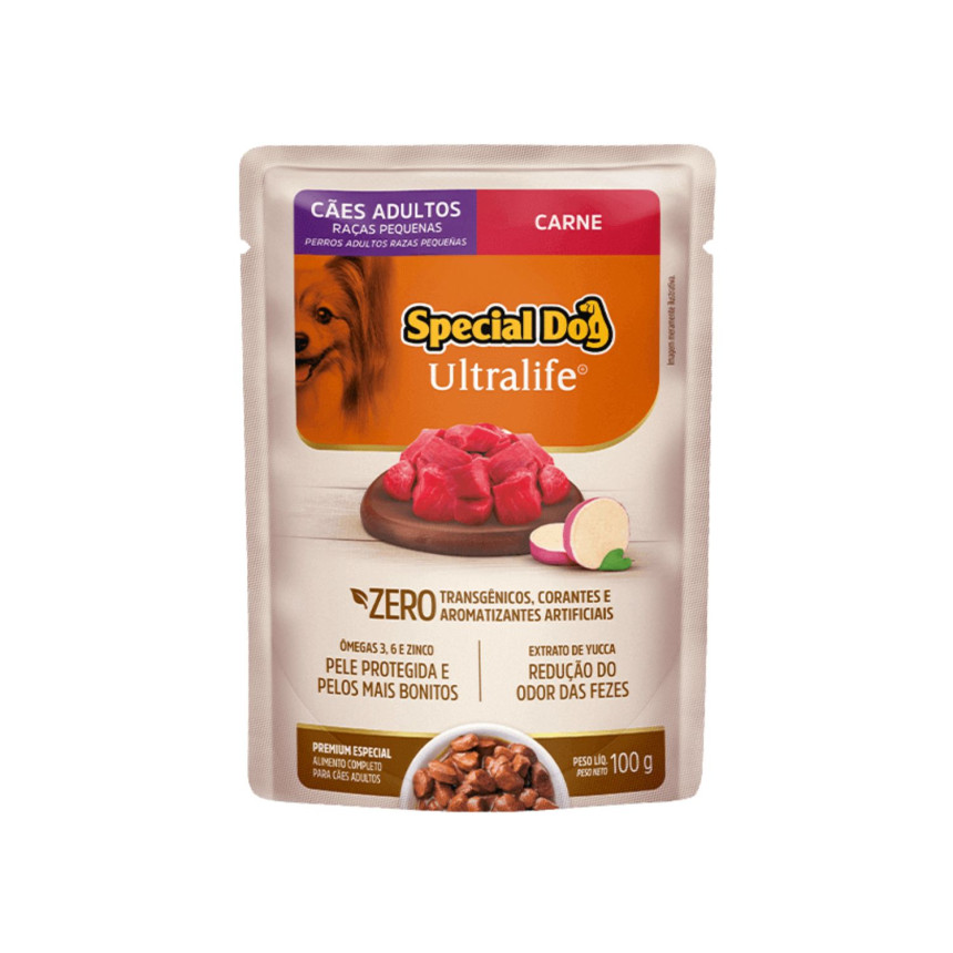 Sachê Special Dog Ultralife Cães Adultos Cães Raças Pequenas Carne 100 g