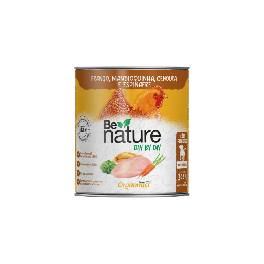 Be Nature Cães Filhotes Frango, Mandioquinha, Cenoura e Espinafre 300 g