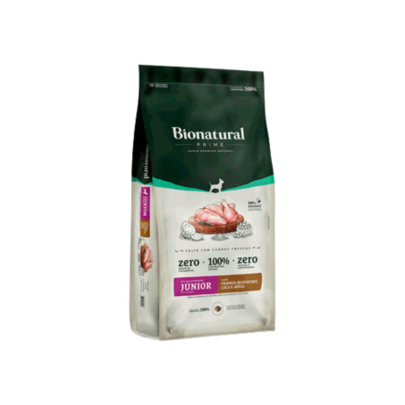 Bionatural Prime Cães Filhotes Raças Pequenas Frango, Blueberry, Coco e Aveia 1 kg