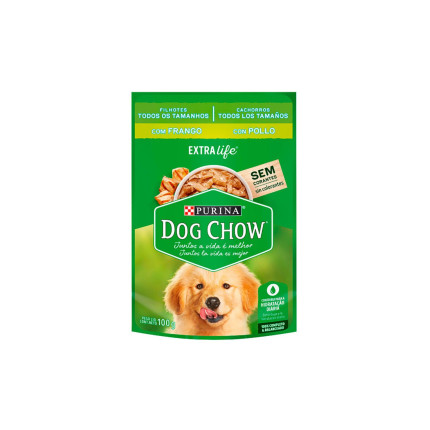Sachê Dog Chow Cães Filhotes Todos os Tamanhos Frango 100 g - caixa com 15 unidades
