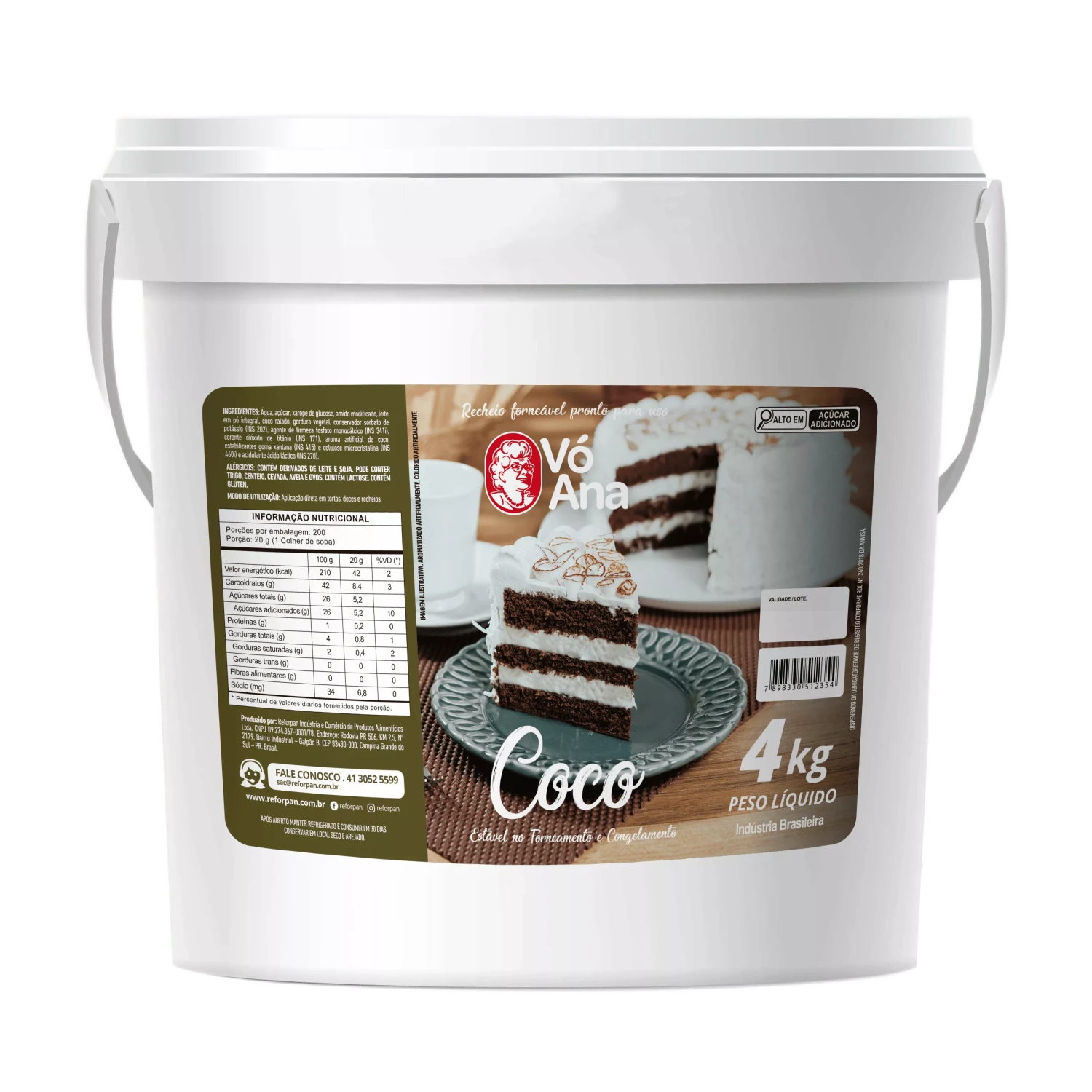 Recheio Forneável Coco Vó Ana 4kg