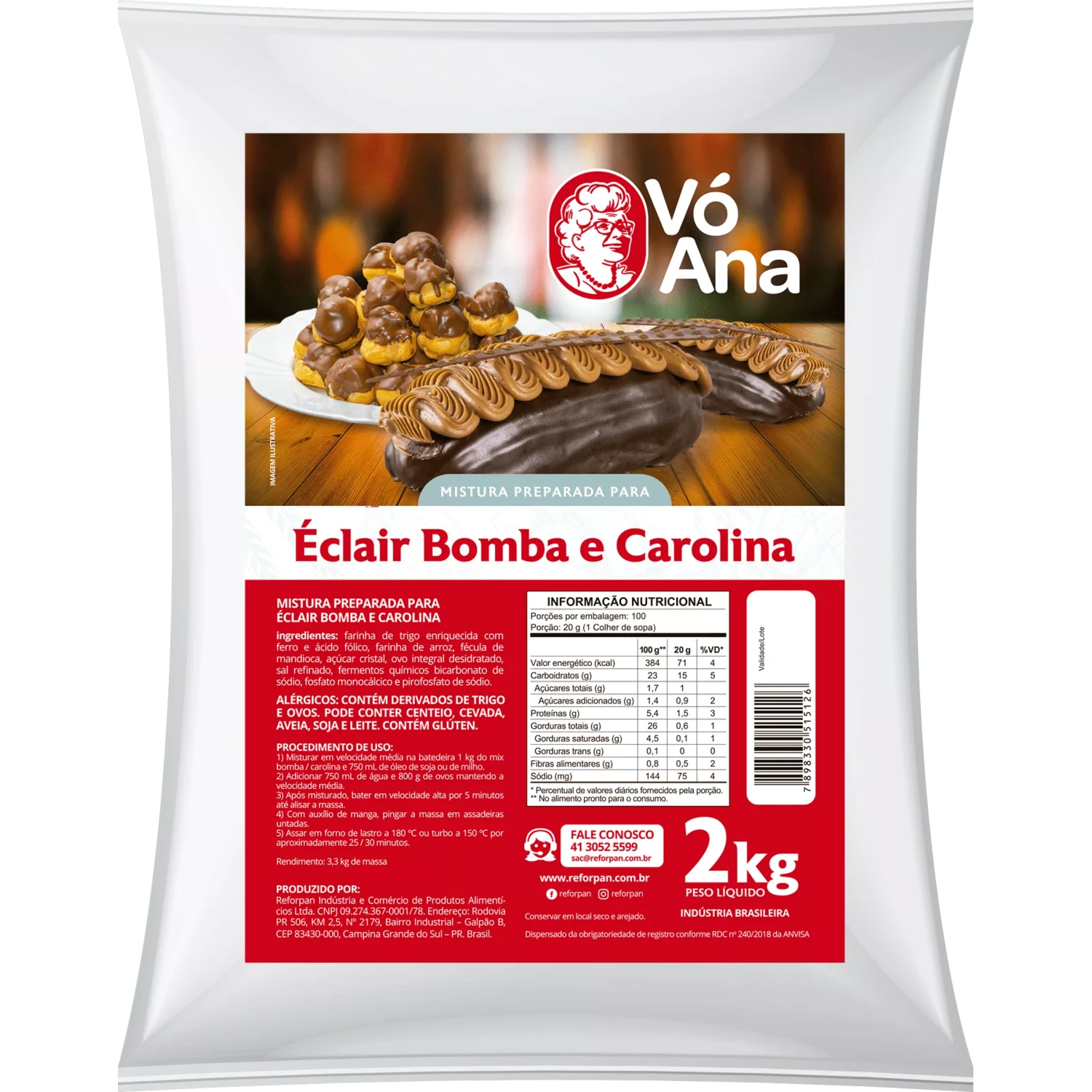 Pré-mistura Preparada para Bomba e Carolina Vó Ana 2Kg