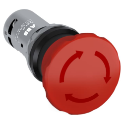 BOTAO CE4T-10R-01 EMERGENCIA VERMELHO 1NF C/ RETENCAO  40MM DESARME ROTATIVO