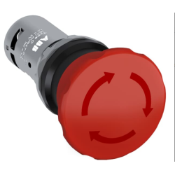 BOTAO CE4P-10R-02 EMERGENCIA VERMELHO 2NF C/ RETENCAO 40MM DESARME EMPURRAR PUXAR - 2NC - 0 NA - 2 NC - 24 ... 300 V