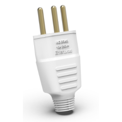 PLUG 071-EB/P 2P + T 10A 250V BRANCO CAIXA C/ 15 PCS.