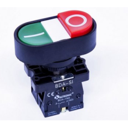 BOTAO BDA-SI DUPLO VD/VM S/ SINALIZACAO C/ 1NA+1NF 22MM