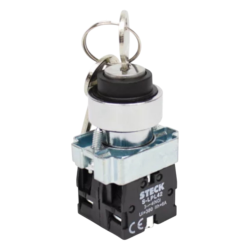 SELETOR S-LCM8TOC C/ CHAVE 3 POSICOES FIXAS METALICA