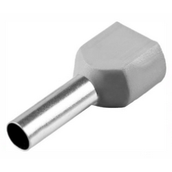 TERMINAL TUBULAR  2X0.75MM DUPLO CINZA