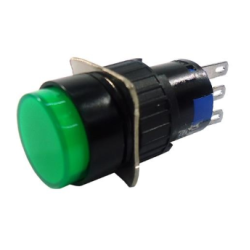 BOTAO YLAY8E-11G IMPULSO 1NA+1NF VERDE 16MM