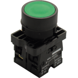 BOTAO YLAY8E-Y11DG IMPULSO MINI VD 16MM 1NA+1NF ILUMINADO