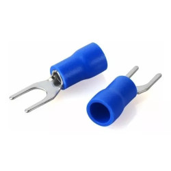 TERMINAL GARFO  2.50MM ABERTURA M4 AZUL PRE-ISOLADO