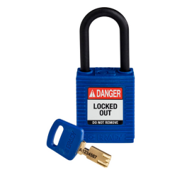 SAFEKEY CADEADO PLASTICO HASTE DE PLASTICO 38,0MM (1.5) AZUL SEGREDOS DIFERENCIADOS