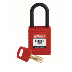 SAFEKEY CADEADO PLASTICO HASTE DE PLASTICO 38,0MM (1.5) VERMELHO SEGREDOS DIFERENCIADOS