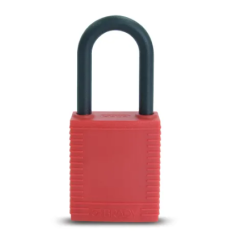 CADEADO ECONOMICO DE CORPO E HASTE EM PLASTICO - 4,7 CM VERMELHO