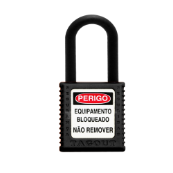 CADEADO DE SEGURANCA COMPACTO PLASTICO HASTE ALUMINIO - VERMELHO