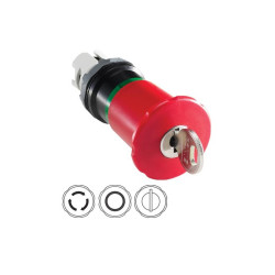 BOTAO MPMP3-10R EMERGENCIA EMPURRAR/PUXAR 40MM VERMELHO  ANTIGO ( FORA DE LINHA)
