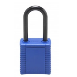CADEADO ECONOMICO DE CORPO E HASTE EM PLASTICO - 4,7CM AZUL