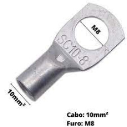 TERMINAL COMPRESSAO 10,0MM FURO M8 SC-10-8