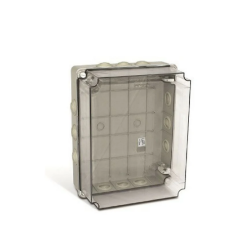 CAIXA ST44.530N 380X300X120 C/ EMBUTES TAMPA TRANSPARENTE