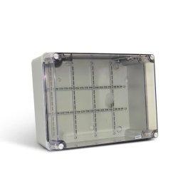 CAIXA STX 322A 300X220X148 CEGA TAMPA TRANSPARENTE