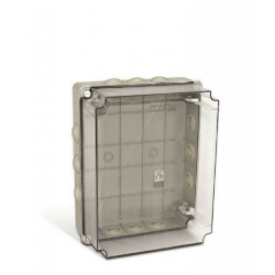 CAIXA ST44.431D 460X380X120 CEGA TAMPA TRANSPARENTE  C/ DOBRADICA EXTERNA