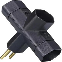 PLUG 013-ENP/P 2P + 3 SAIDAS 10A 250V PRETO PINO 
