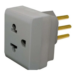 ADAPTADOR 070-E/P 2P + T 10A 250V CONVERSOR SISTEMA CINZA