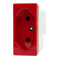 TOMADA N1136 VM 10A 2P+T 1 MOD. VERMELHO UNNO
